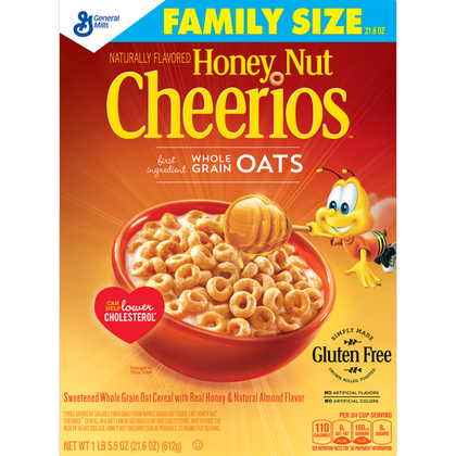 Honey Nut Cheerios Gluten Free Breakfast Cereal, 21.6 oz