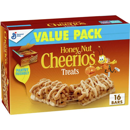 Honey Nut Cheerios Breakfast Cereal Treat Bars, Value Pack, Cont. 16