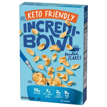 Incredi-Bowl™ Frosted Flakes, Cereal Keto Friendly , High Protein Breakfast Cereal, Gluten Free, Grain Free Cereal, 8 ounces