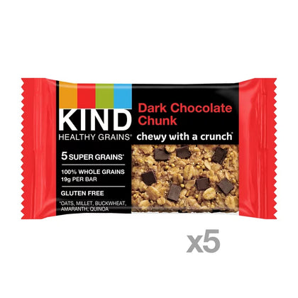 KIND Healthy Grain Bars, Dark Chocolate Chunk, 1.2 oz, 5 Barras