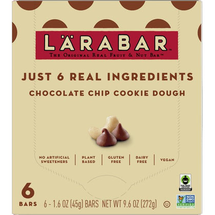 Larabar Chocolate Chip Cookie Dough Bars, Vegan, Gluten Free, 6 Barras