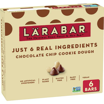 Larabar Chocolate Chip Cookie Dough Bars, Vegan, Gluten Free, 6 Barras