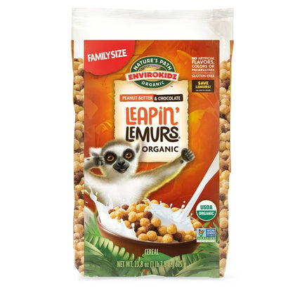 Nature's Path Organic, Enviro Kidz Leapin' Lemurs Cereal, Peanut Butter Chocolate, 23.8 oz