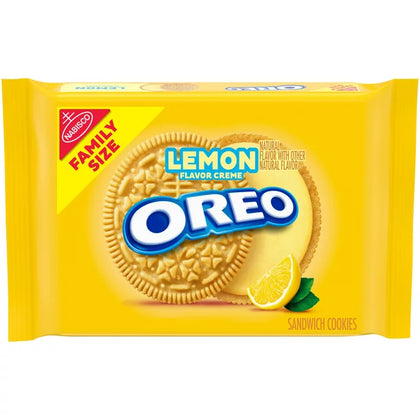 OREO Lemon Creme Sandwich Cookies, Family Size, 20 oz