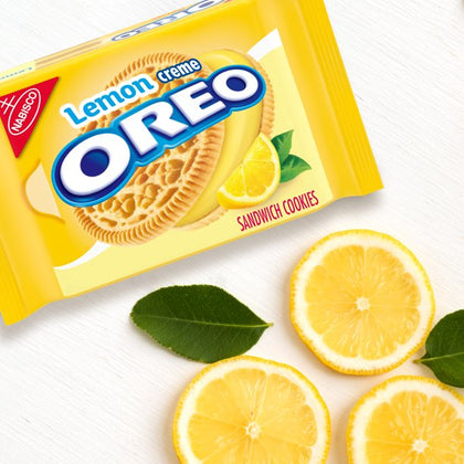 OREO Lemon Creme Sandwich Cookies, Family Size, 20 oz