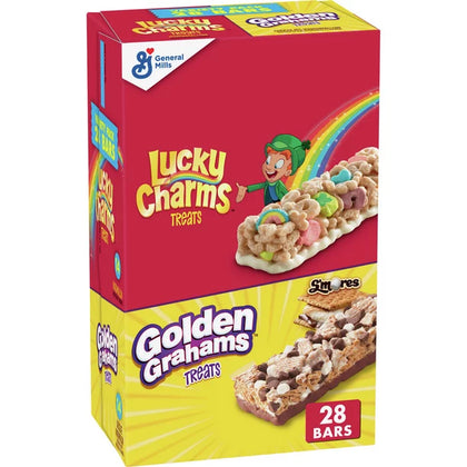 Lucky Charms and Golden Grahams, Breakfast Bar Variety Pack, 28 Barras