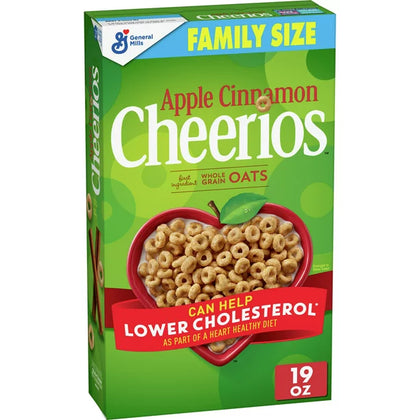 Apple Cinnamon Cheerios Heart Healthy Cereal, 19 OZ Family Size Box