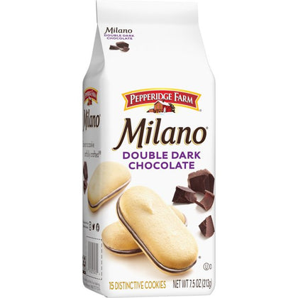 Pepperidge Farm Milano Cookies, Double Dark Chocolate, 7.5 Oz Bag