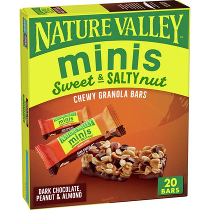 Nature Valley Minis, Dark Chocolate Peanut & Almond Granola Bars, 20 barras, 15 oz