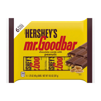 HERSHEY'S MR. GOODBAR Chocolate & Peanuts Candy, 1.75 oz, Cont. 6
