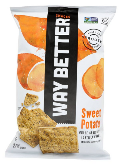 Way Better Snacks Sweet Potato Tortilla Chips - 66oz/Paquete de 12