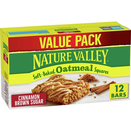 Nature Valley Soft-Baked Oatmeal Squares, Cinnamon Brown Sugar, 12 ct