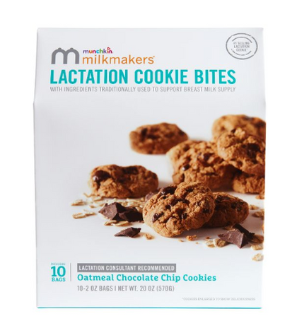 Munchkin Milkmakers Lactation Cookie Bites - Oatmeal Chocolate Chip - Cont. 10/20oz