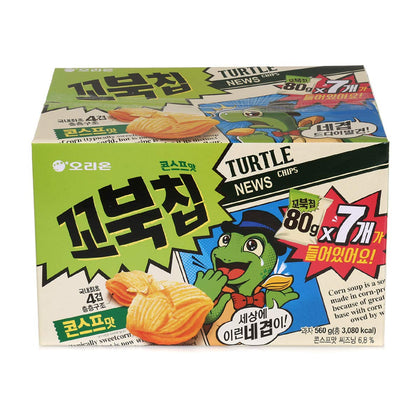 Orion Korean Snack TURTLE CHIPS (Paquete de 7)