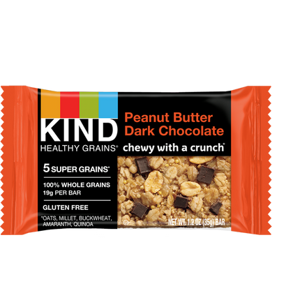 KIND Bars, Peanut Butter Dark Chocolate Healthy Grain Bar, Gluten free, 1. 2 oz, 15 Snack Bars
