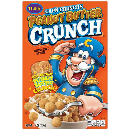 Cap'n Crunch Sweetened Corn & Oat Cereal Peanut Butter Crunch 11.4 Oz