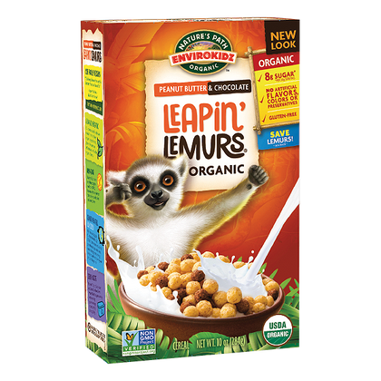 Nature's Path EnviroKidz Leapin Lemurs Peanut Butter Chocolate Cereal, 10 oz