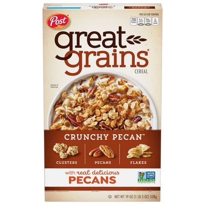 Post Great Grains Crunchy Pecan Cereal, 19 oz Box