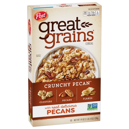 Post Great Grains Crunchy Pecan Cereal, 19 oz Box