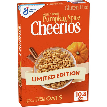 Pumpkin Spice Cheerios Breakfast Cereal, Gluten Free, 10.8 oz