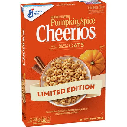 Pumpkin Spice Cheerios Breakfast Cereal, Gluten Free, 10.8 oz