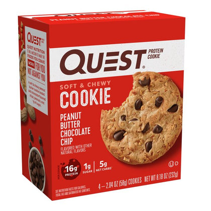 Quest Nutrition Peanut Butter Chocolate Chip Protein Cookies, 2.04 oz, 4 Count