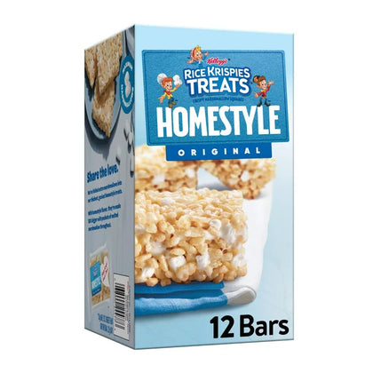 Kellogg's Rice Krispies Treats Homestyle Marshmallow Snack Bars, Original, 12 Ct, 13.96 Oz, Box