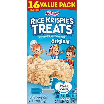 Kellogg's Rice Krispies Treats Marshmallow Snack Bars, Original, 16 Ct, 12.4 Oz, Box