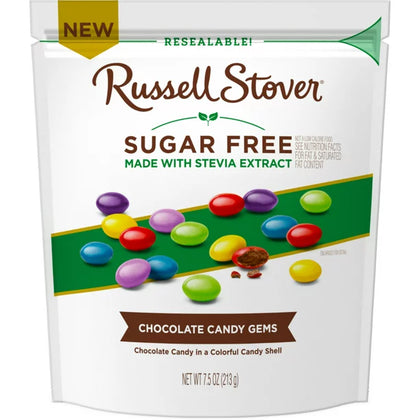 Russell Stover Sugar Free Chocolate Candy Gems, 7.5 oz