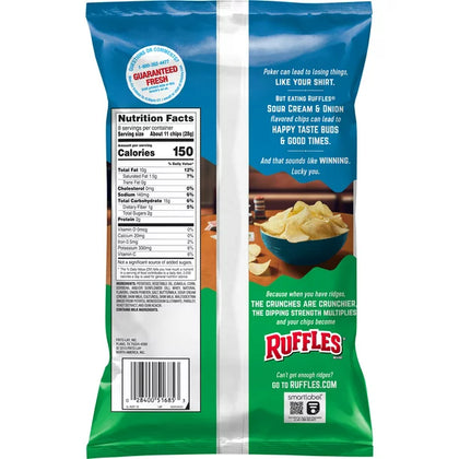 Ruffles Potato Chips Sour Cream & Onion 8.0 oz
