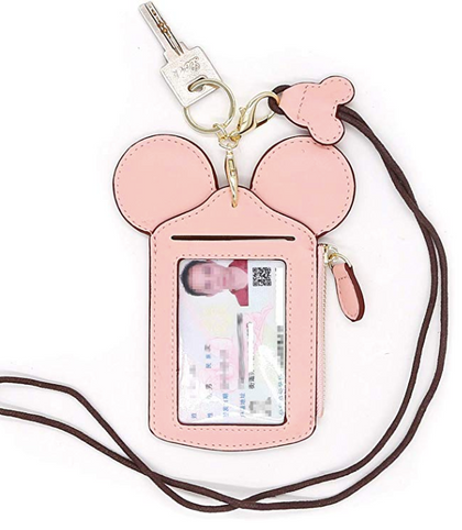 Mickey Mouse Porta Gafete Rosa