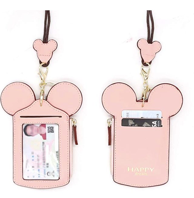 Mickey Mouse Porta Gafete Rosa