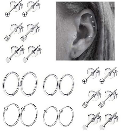 Set De Aretes Piercings Revolia