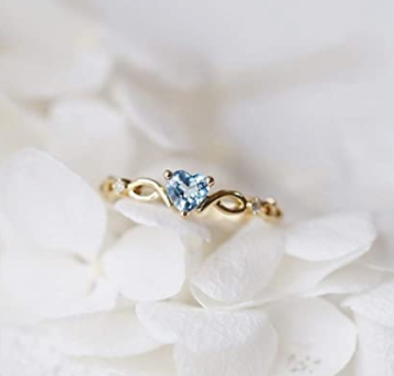 Anillo Corazon Azul Goldenchen