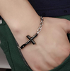 Set De Brazaletes Para Pareja Cruz Brazalete Pulsera Cruz