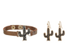 Set De Brazalete y Aretes Cactus