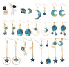 Set de Aretes Universo Galaxia Astronauta 12 pares Sistema Solar