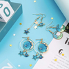 Set de Aretes Universo Galaxia Astronauta 12 pares Sistema Solar