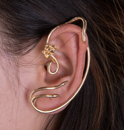 La Bella Y La Bestia Arete Ear Cuff Tipo Piercing Rosa