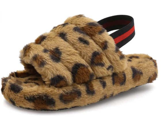 Pantunflas Fluffy Leopardo