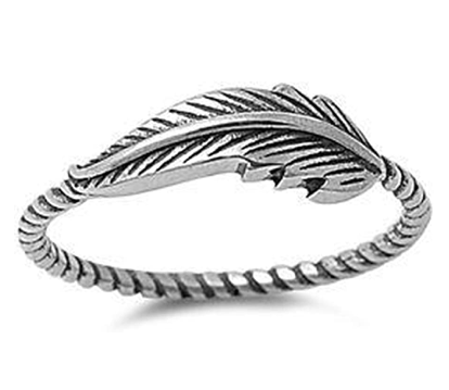 Anillo Hoja Trensado Acero Inoxidable