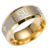 Anillo Jesus Dorado y Plateado Cristianismo