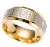 Anillo Jesus Dorado y Plateado Cristianismo