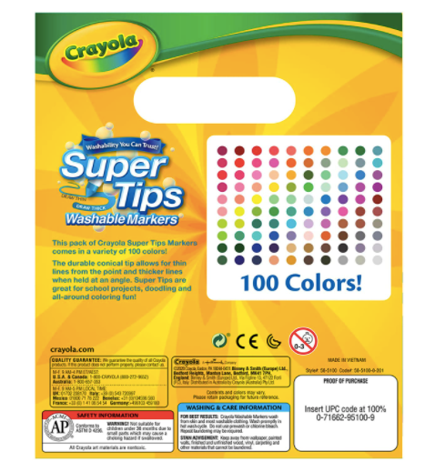 Super Tips Crayola Plumones 100 piezas
