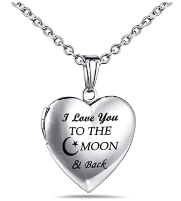 Collar Relicario Corazon To The Moon And Back