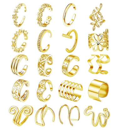 Set De Aretes Piercings Sin Perforacion