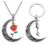 La Bella Y La Bestia Set De Collar Y Llavero Luna