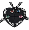 Collar Corazon Mejores Amigos 4 Piezas Negro