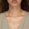 Collar Medico Rosa Y Plata Cruz Etetoscopio Medicina