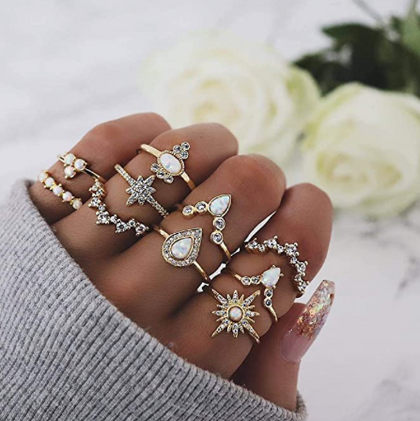 Set De Anillos Midi Vintage